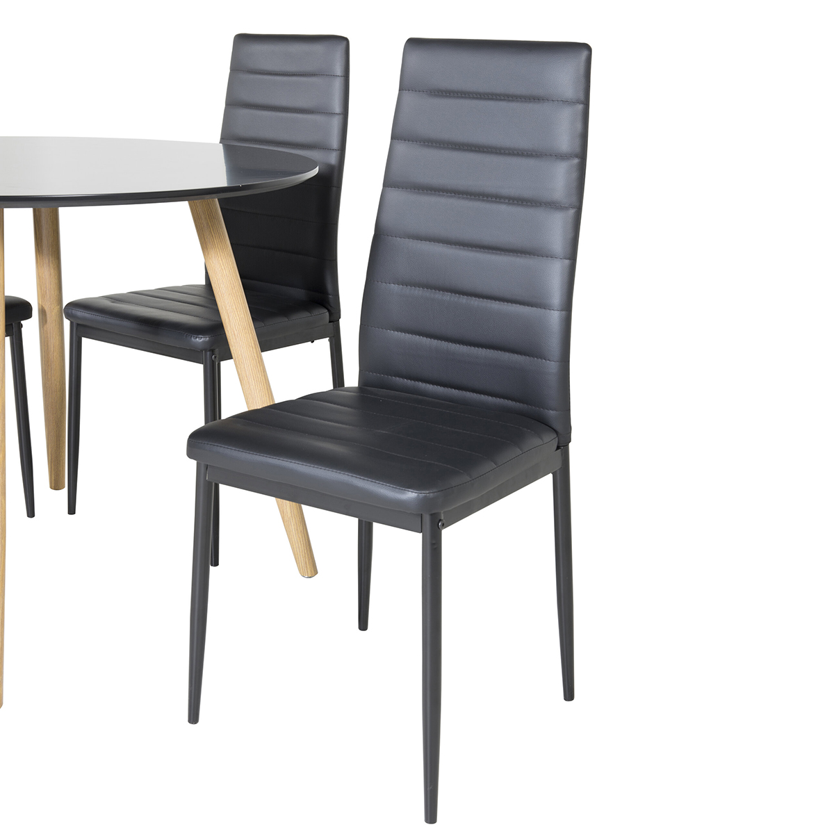 Matgrupp Venture Home Plaza Ø100 cm med 4st Slim Matstolar