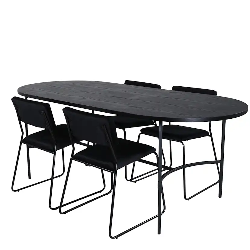 Matgrupp Venture Home San Francisco med 4 Kungshamn Stolar Sammet