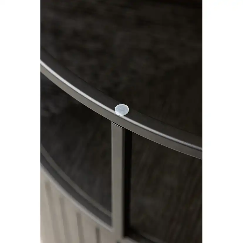 Soffbord Venture Home Bovall Runt Vardagsrumsbord i Svart Ask & Glas