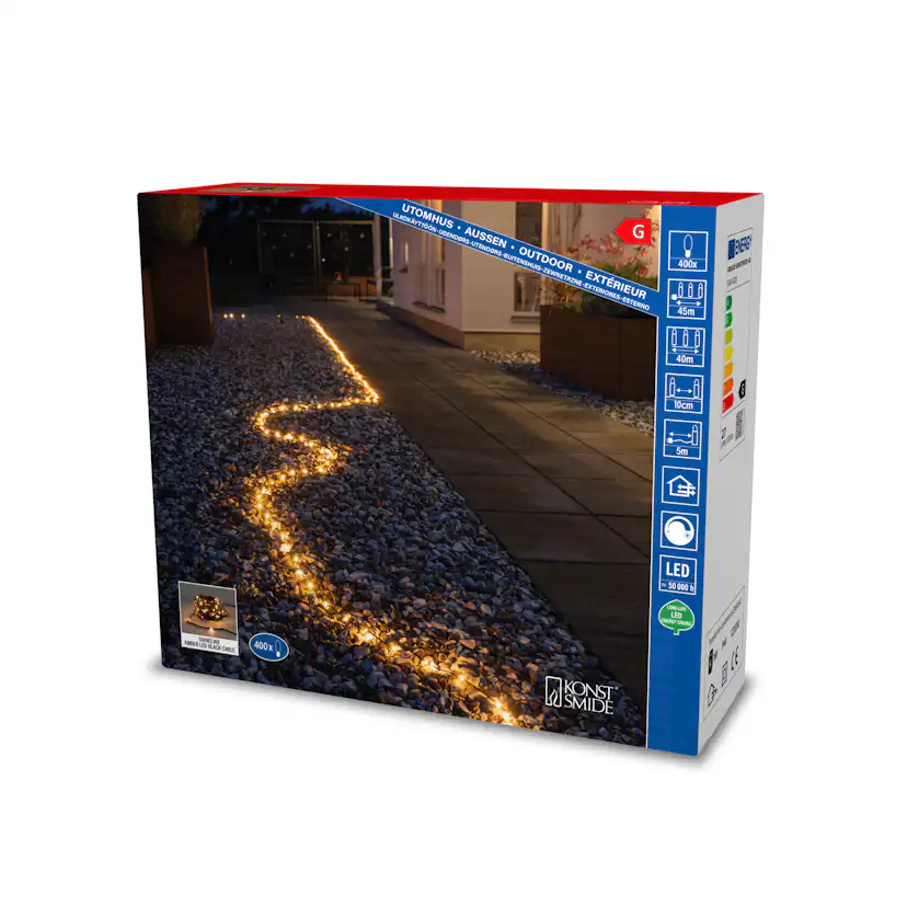 Ljusslinga Gnosjö Konstamide ShineLine 40 meter med 400st LED-lampor Amber Utomhus