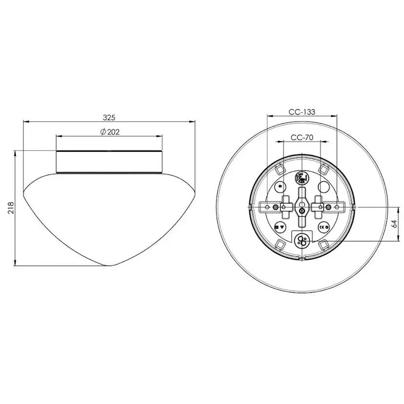 Vägg-/Taklampa Ifö Electric Edenryd Crystal Vit IP44 Rak