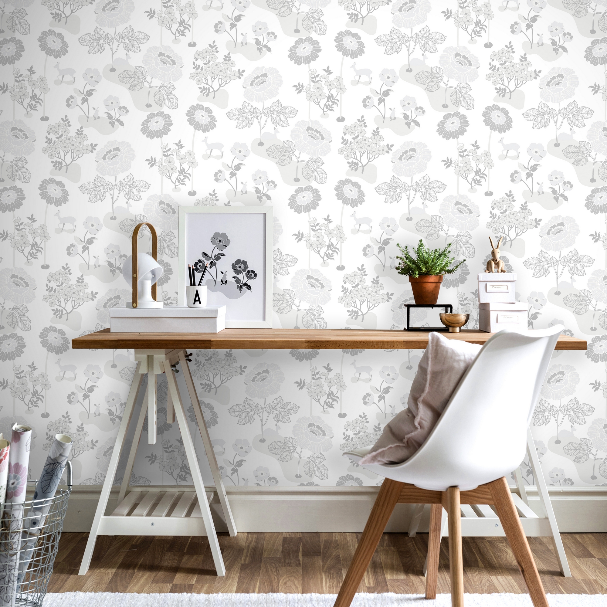 Tapet Duro 1900 Blomsteräng Silver 398-01