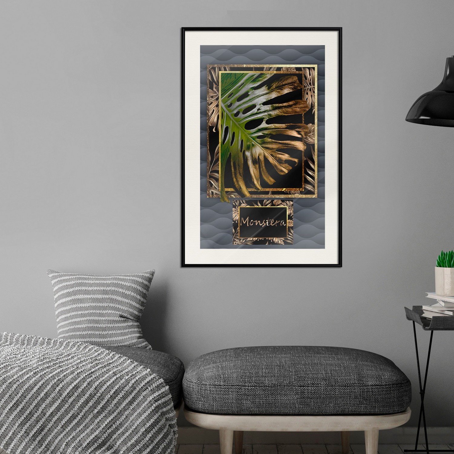 Poster Artgeist Affisch Gilded Monstera
