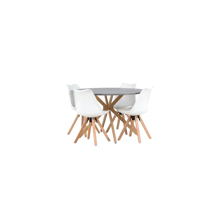 Matgrupp Venture Home Piazza Ø120 cm med 4 st Zeno stolar