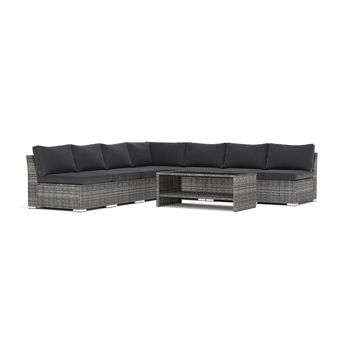 Loungesoffa Comfort Garden Wisconsin utomhus hörnsoffa 7-sits vändbar med öppet avslut
