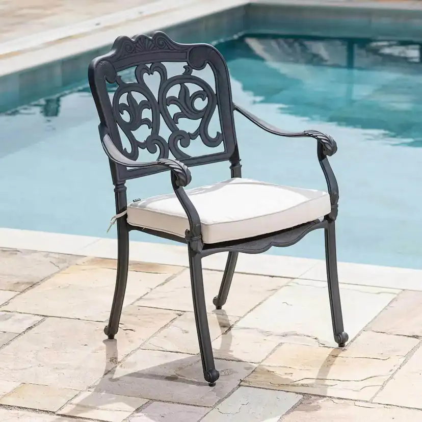 Caféset Vesani Toscana Trädgårdsbord Ø90cm med 4 Stolar Aluminium