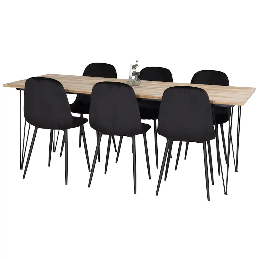 Matgrupp Venture Home Bim med 6 Pobbie Stolar Sammet