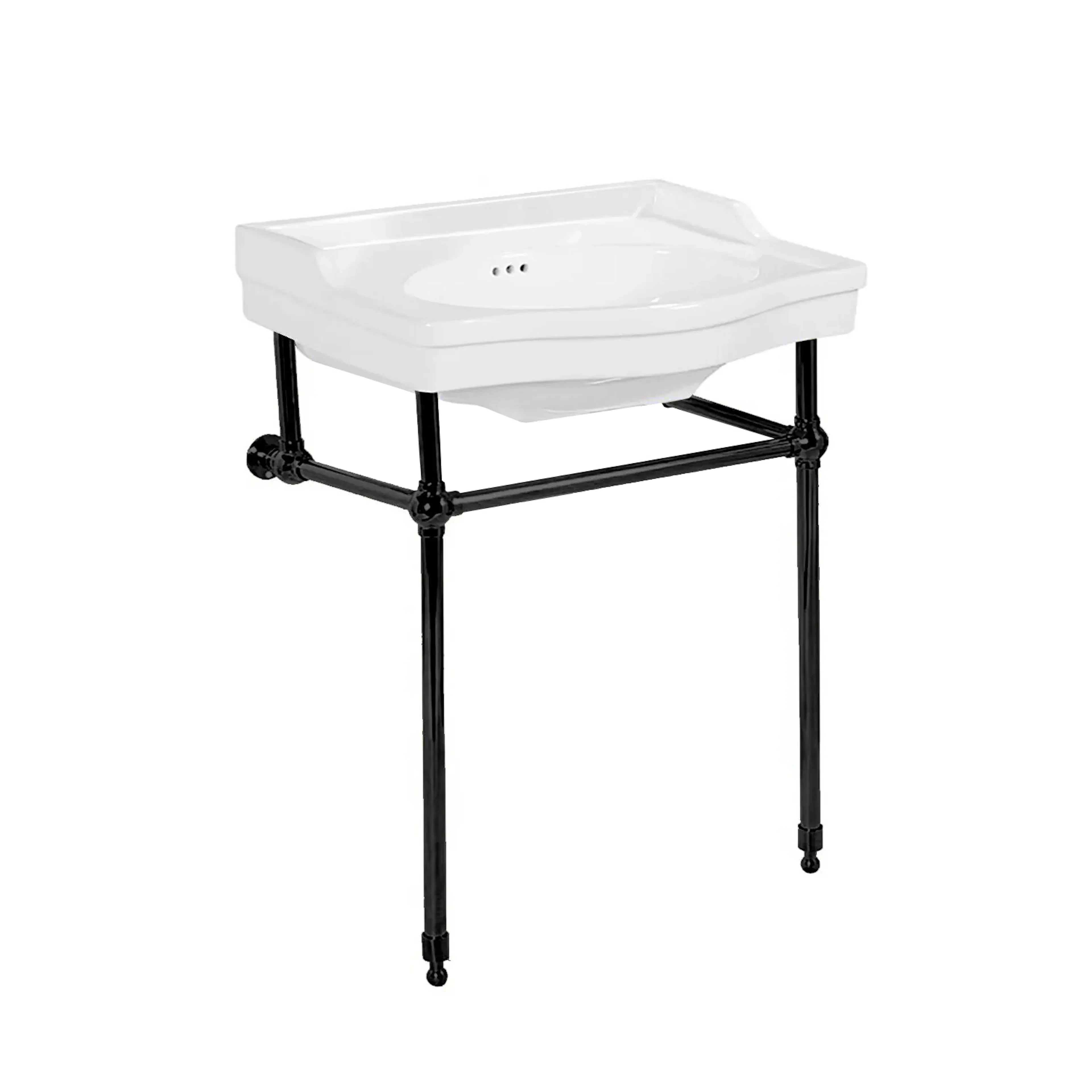 Tvättställ Handfat 63cm Med Svarta Ben - Windsor 630x900x500 mm, Svart