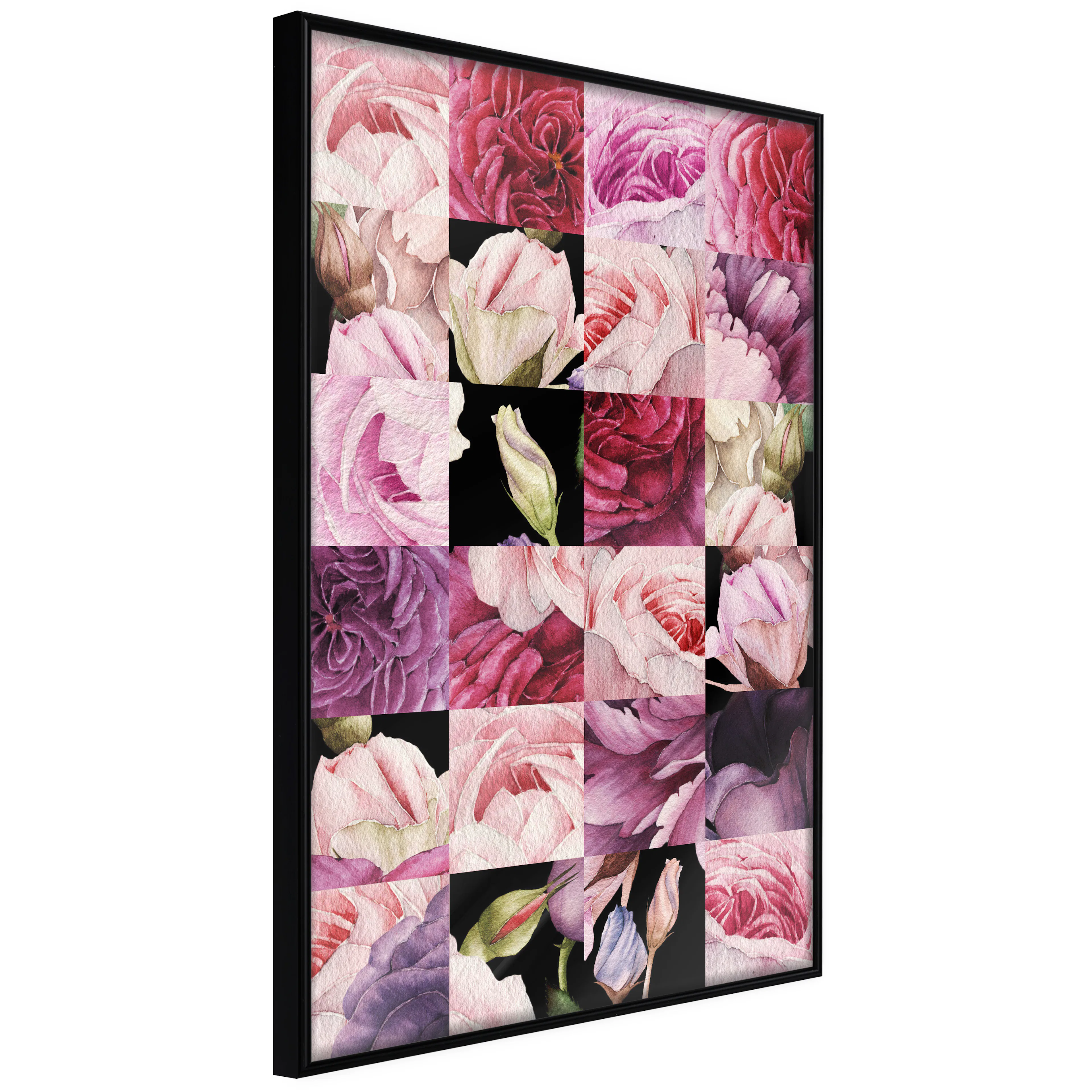 Affisch - Floral Collage [Poster] 40x60 Svart ram, 40x60 cm