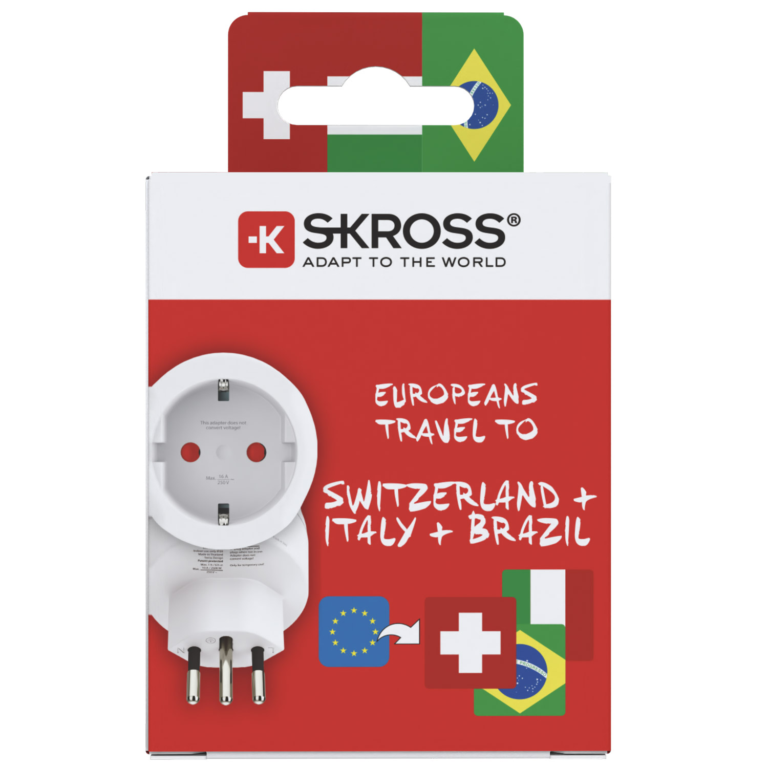 Reseadapter SKROSS Europa till Schweiz/Italien/Brasilien Jordad