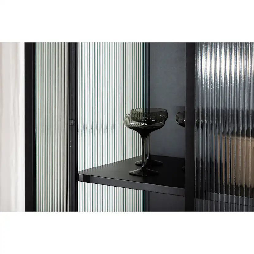 Vitrinskåp Venture Home Garis Svart Stål 160cm