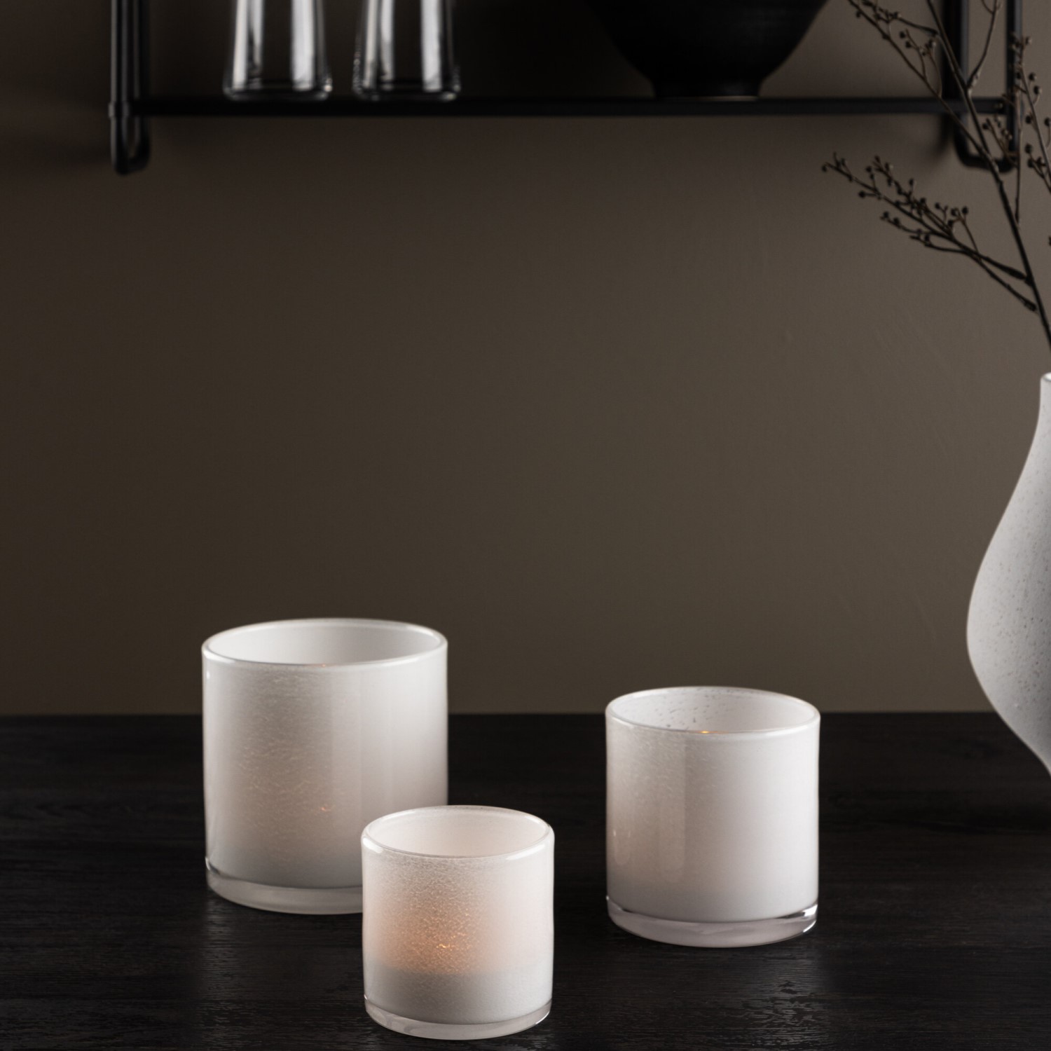 Glora Lantern - White - 8*8Hcm Vit, H: 80 mm