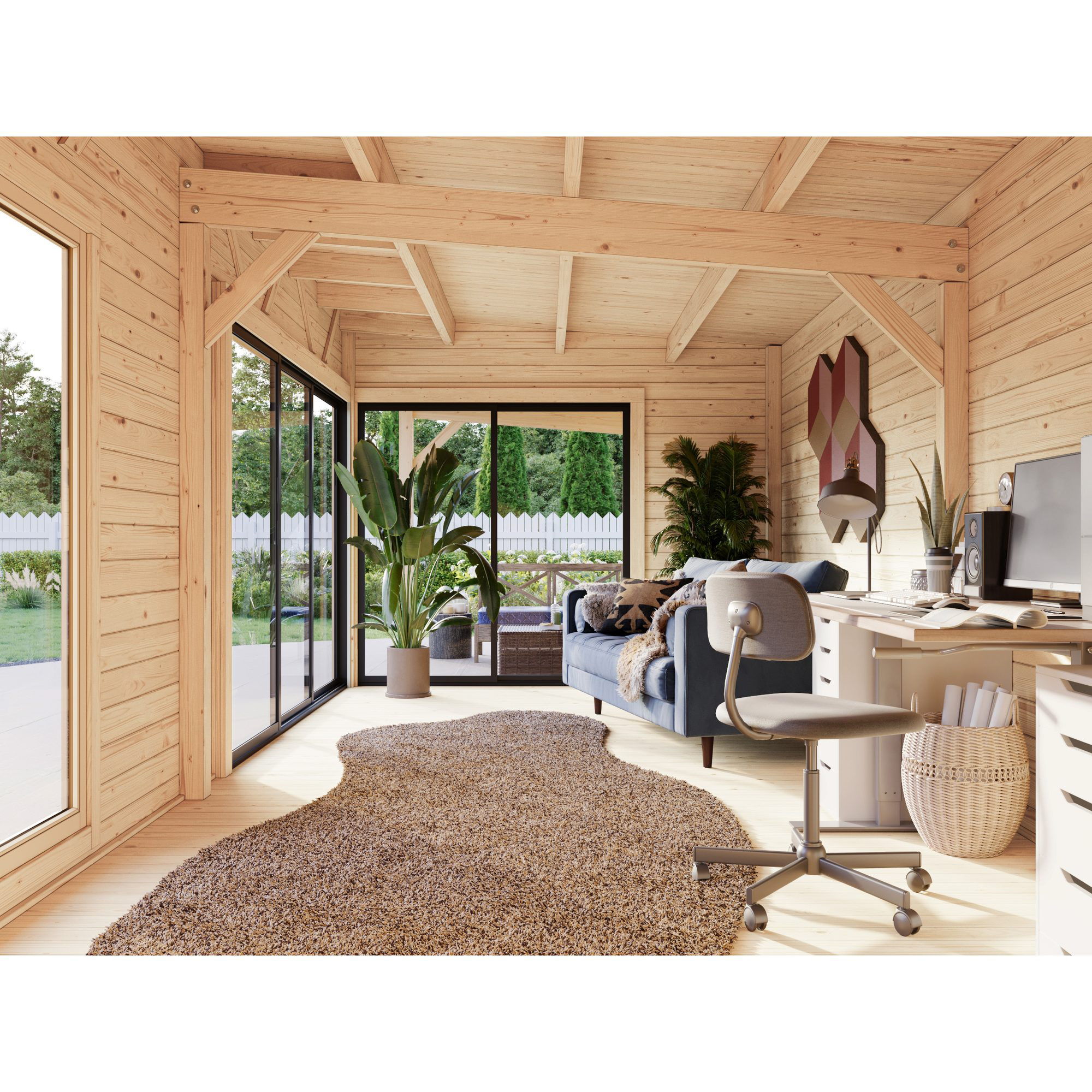 Stuga Palmako Andrea 30,4 m² Slide Plus (inv. 21,1+7,9 m²)