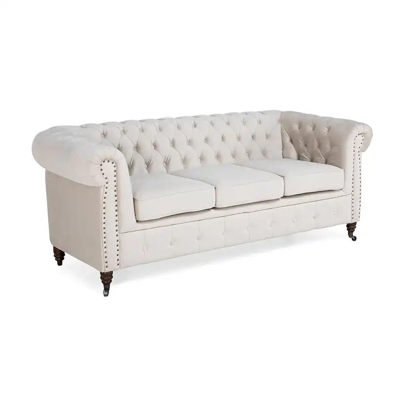 Chesterfield Deluxe 3-sits Soffa Beige