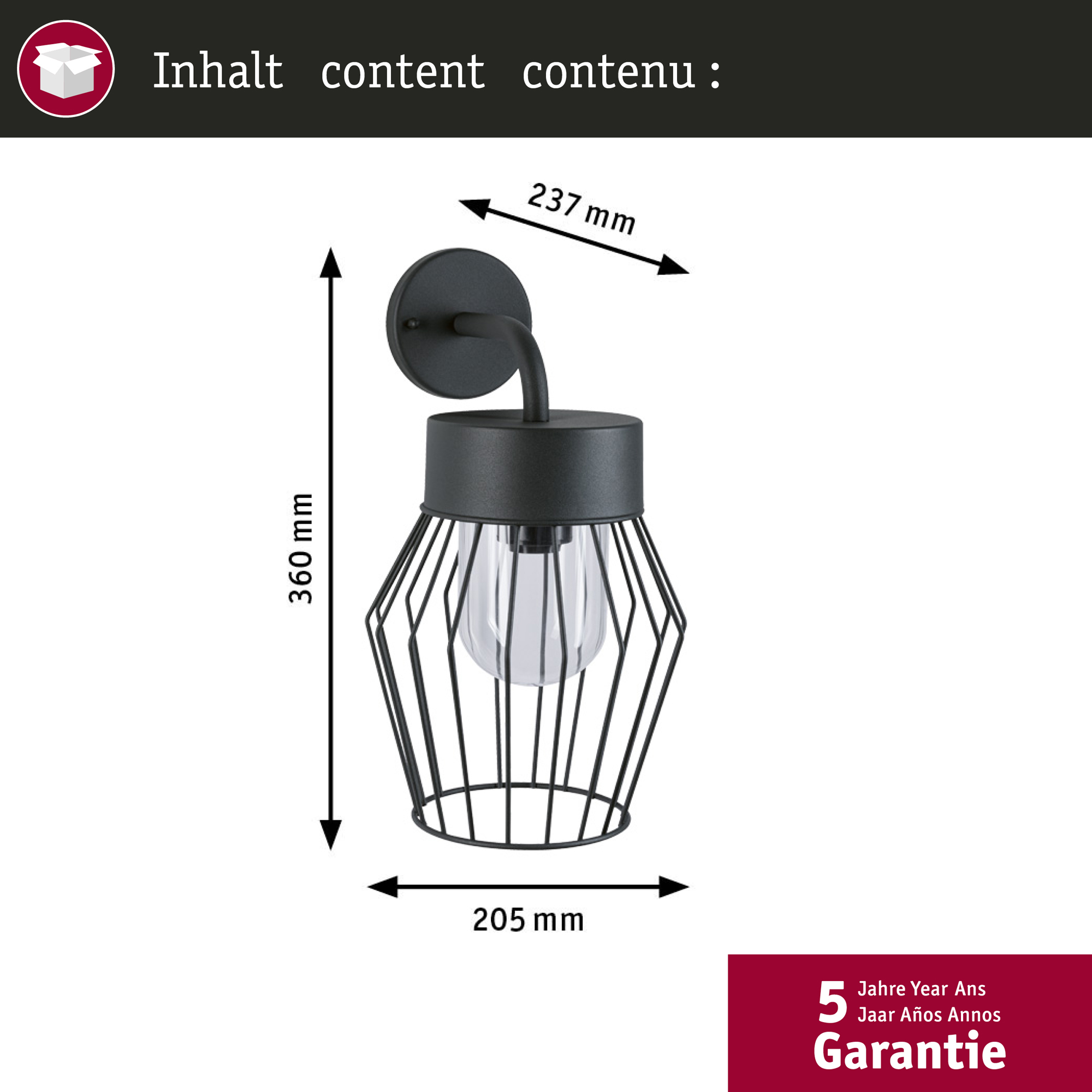 Fasadbelysning Paulmann Lanka Seawater Resistant IP44 230V E27