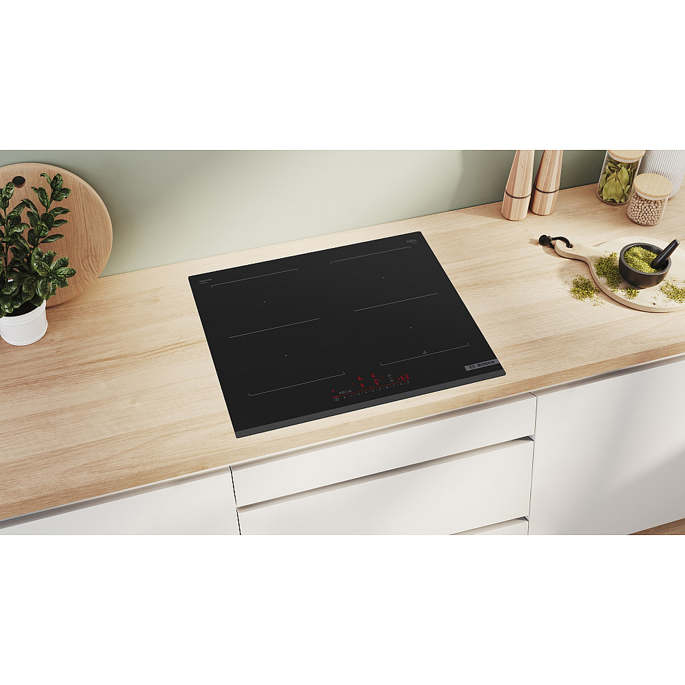 Induktionshäll Bosch Serie 6 PVQ631HC1E Svart 60cm Automatisk Fläkt