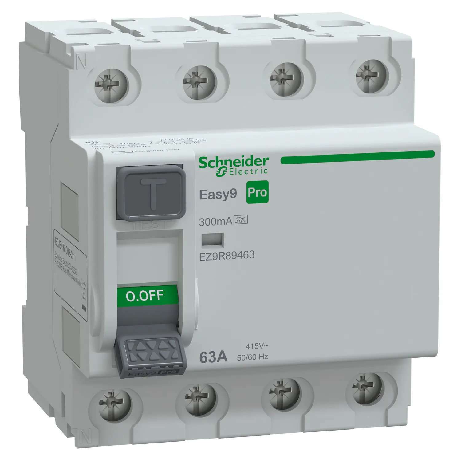 Jordfelsbrytare Schneider Electric Easy9 4-polig 63 A 300 mA A