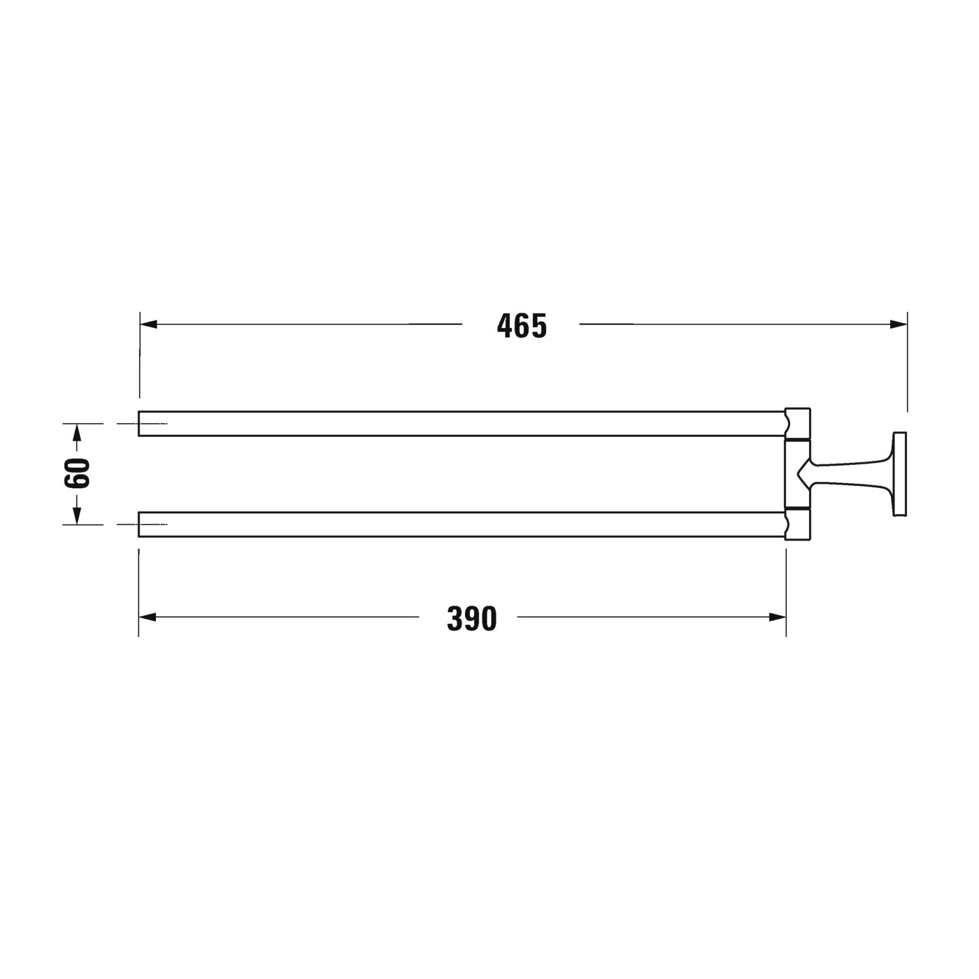 Handdukshållare Duravit Starck T 009941 Mattsvart Mattsvart