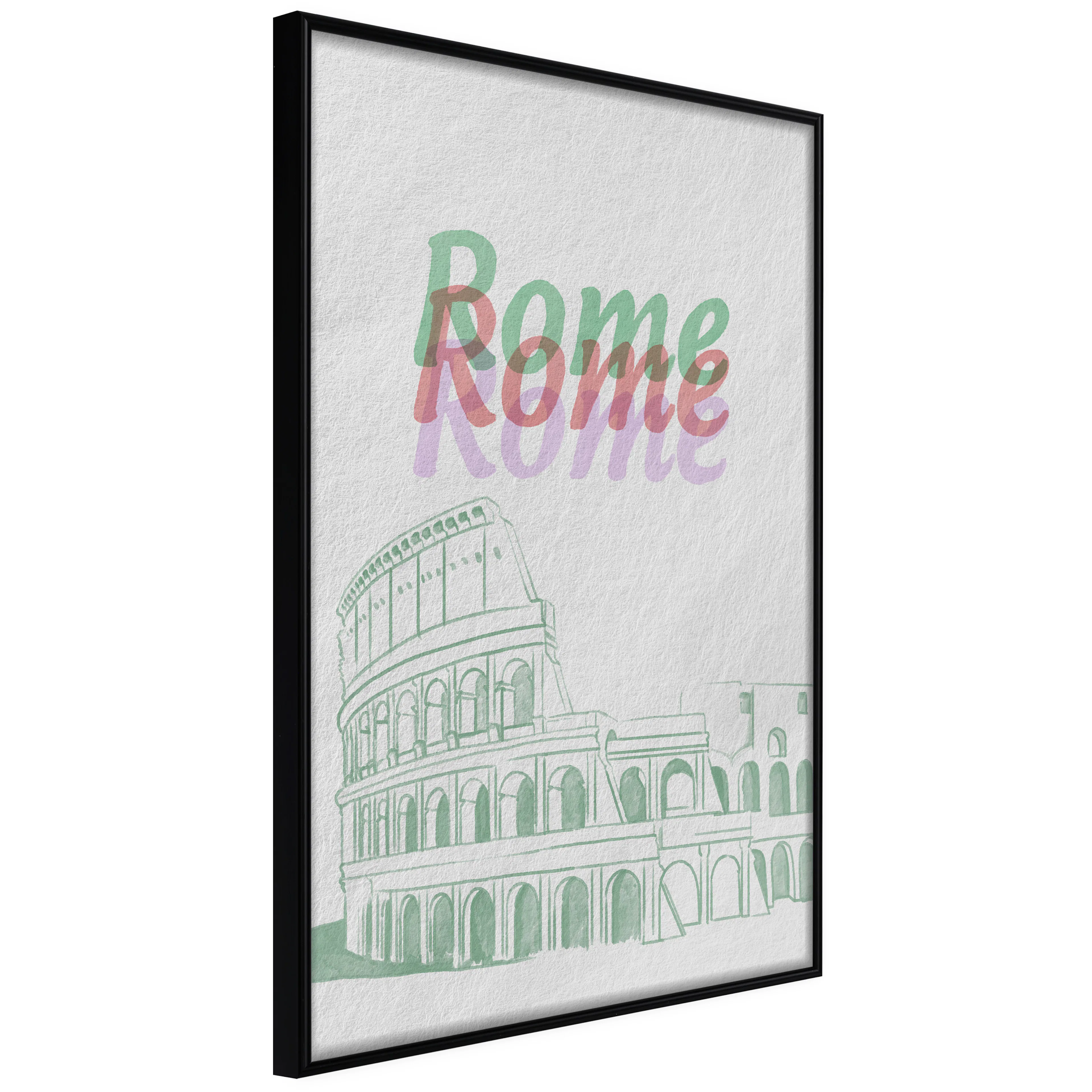 Affisch - Rome in Watercolours [Poster] 40x60 Svart ram, 40x60 cm