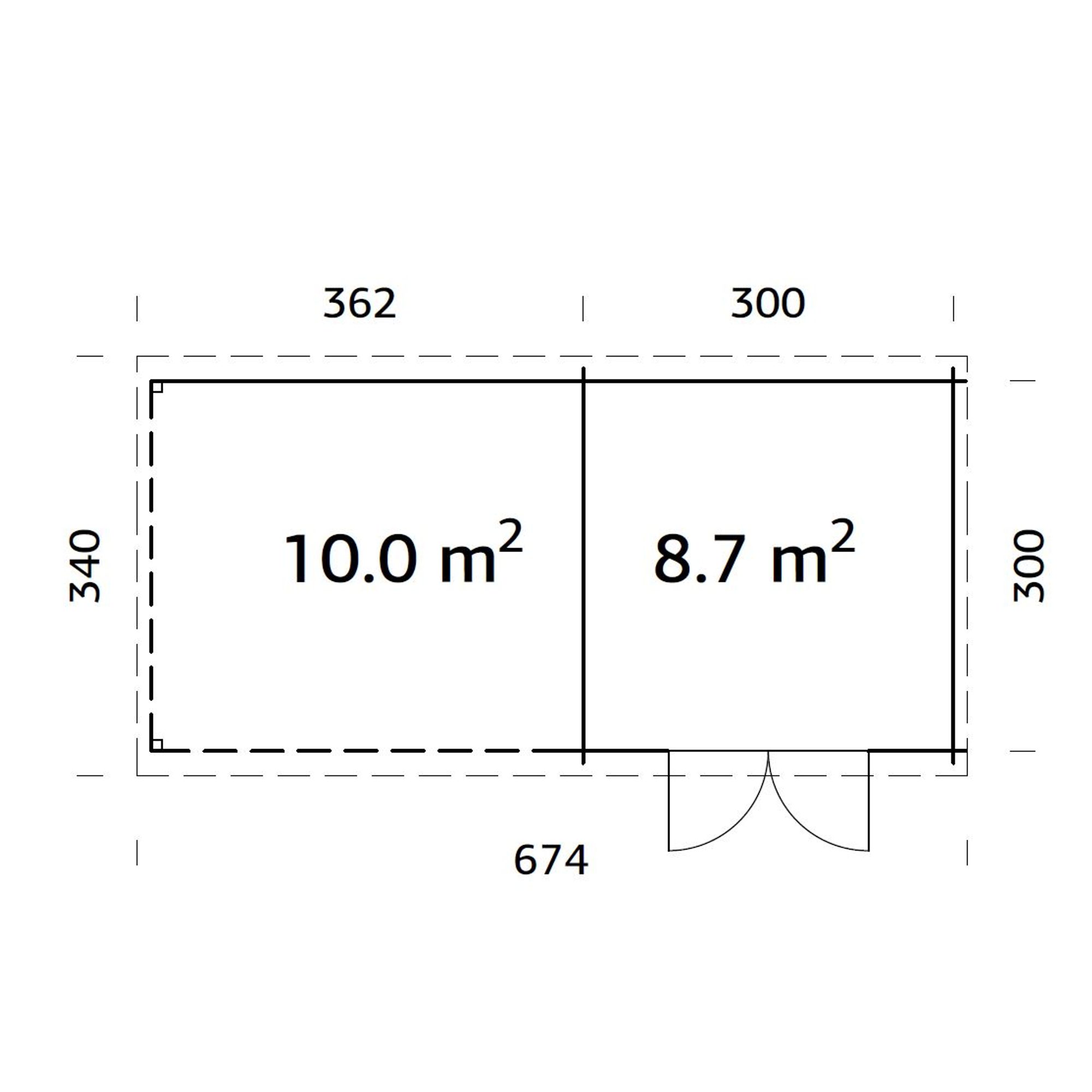 Ella 8,7+10,0 m2 Brun dippad