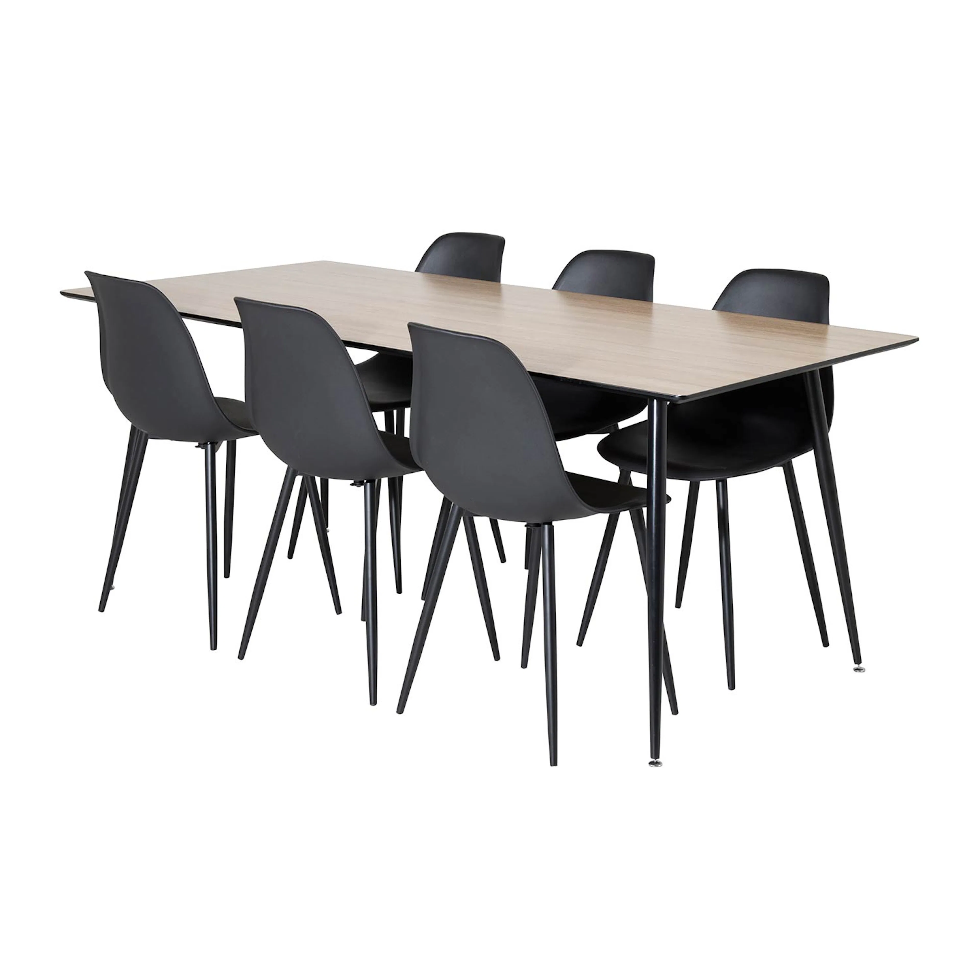 Silar Table -Melamine+Polar  Chair - / Black _6 Natur/Svart