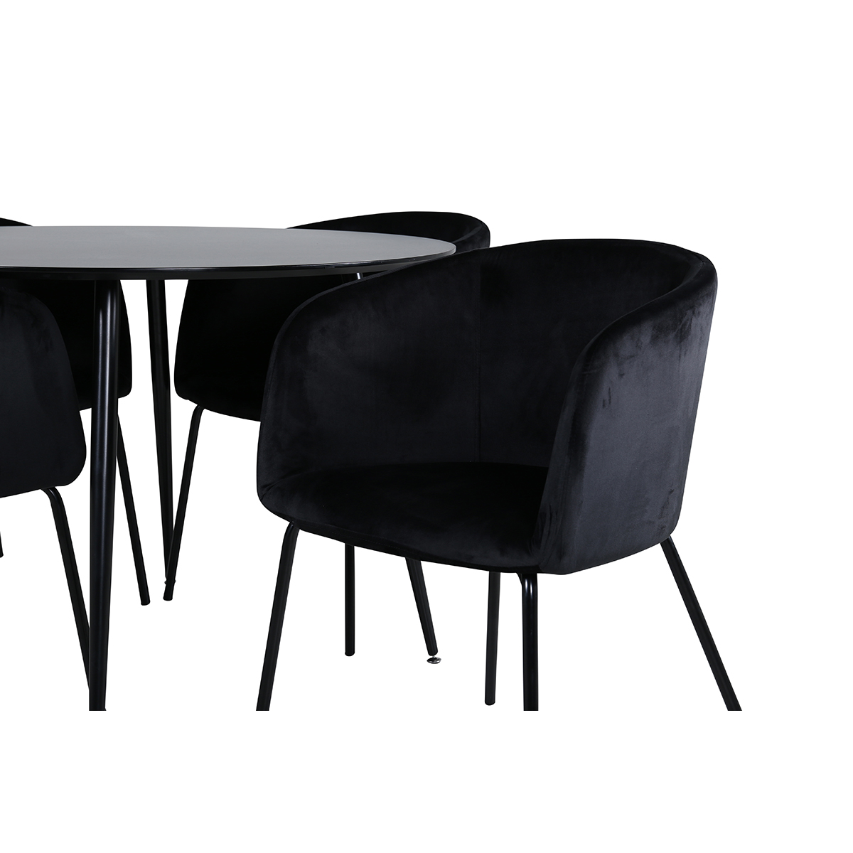 Matgrupp Venture Home Silvia med 4 Bergen Stolar Sammet