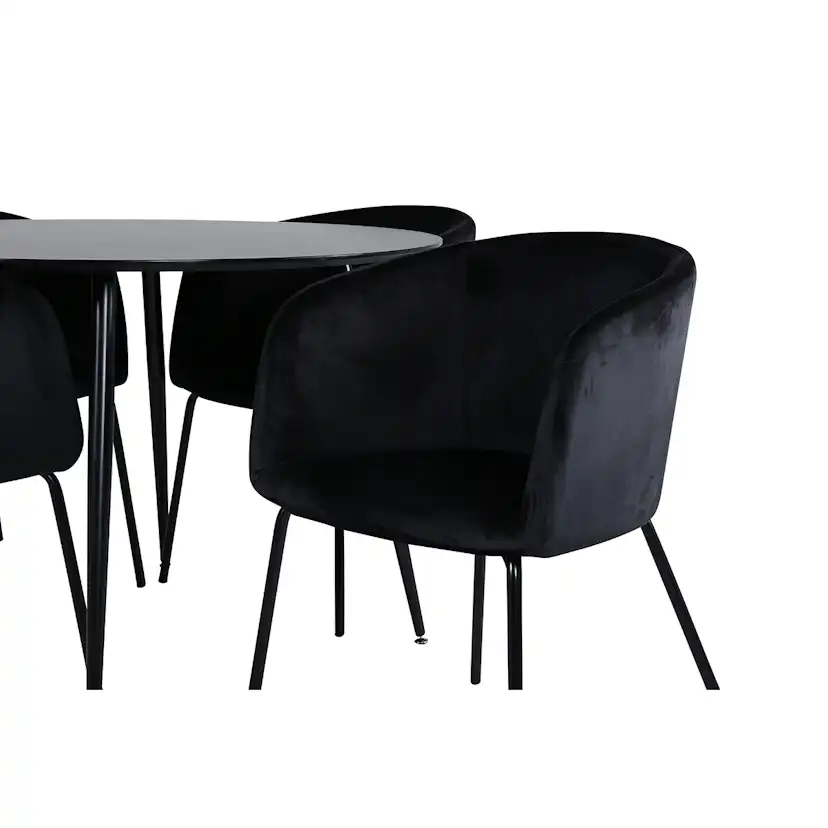 Matgrupp Venture Home Silvia med 4 Bergen Stolar Sammet