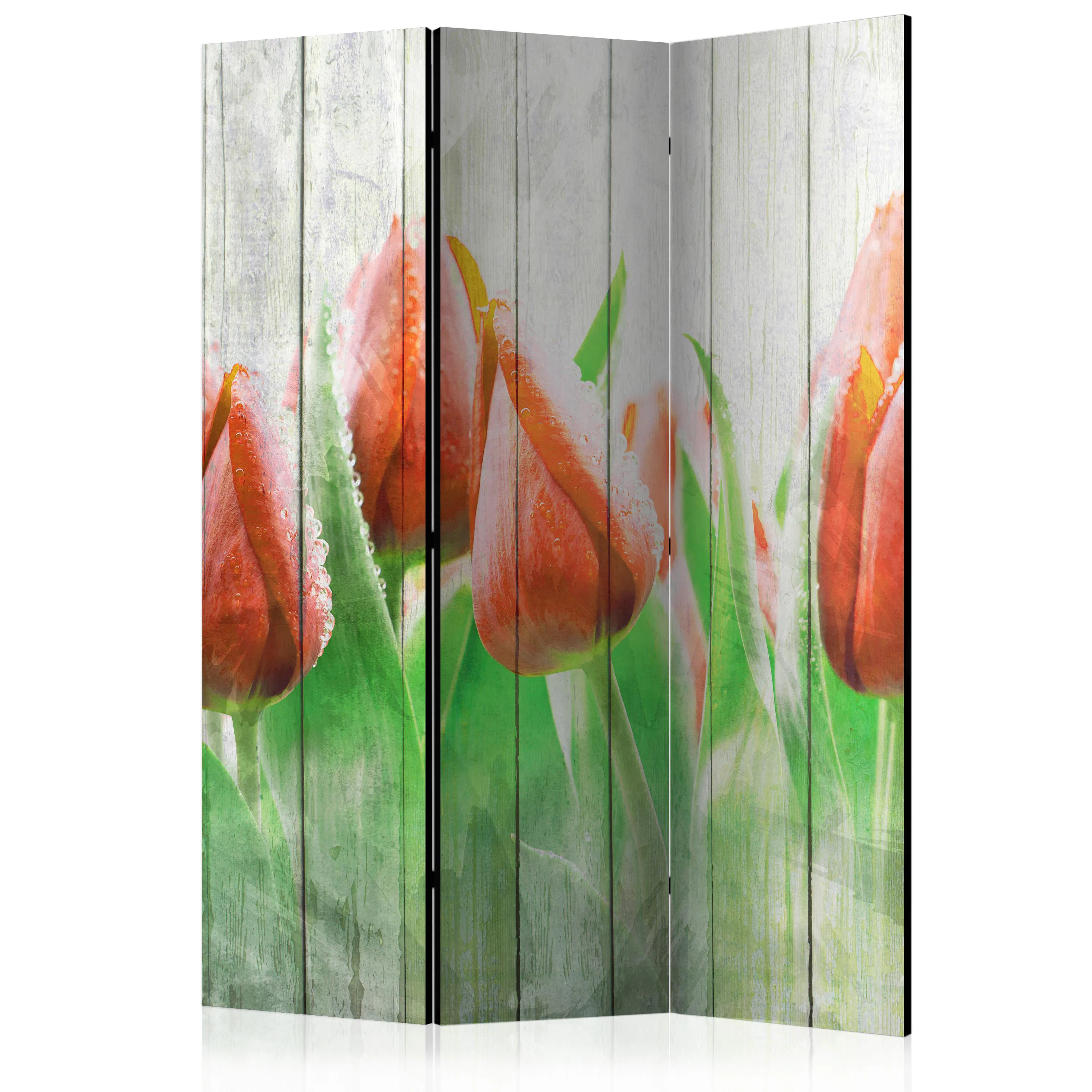 Rumsavdelare Arkiio Red Tulips On Wood 135x172 cm