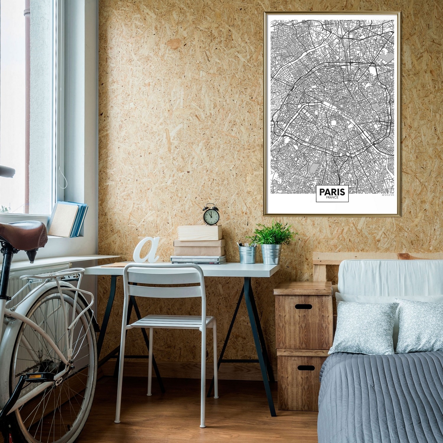 Poster Artgeist Affisch Map of Paris