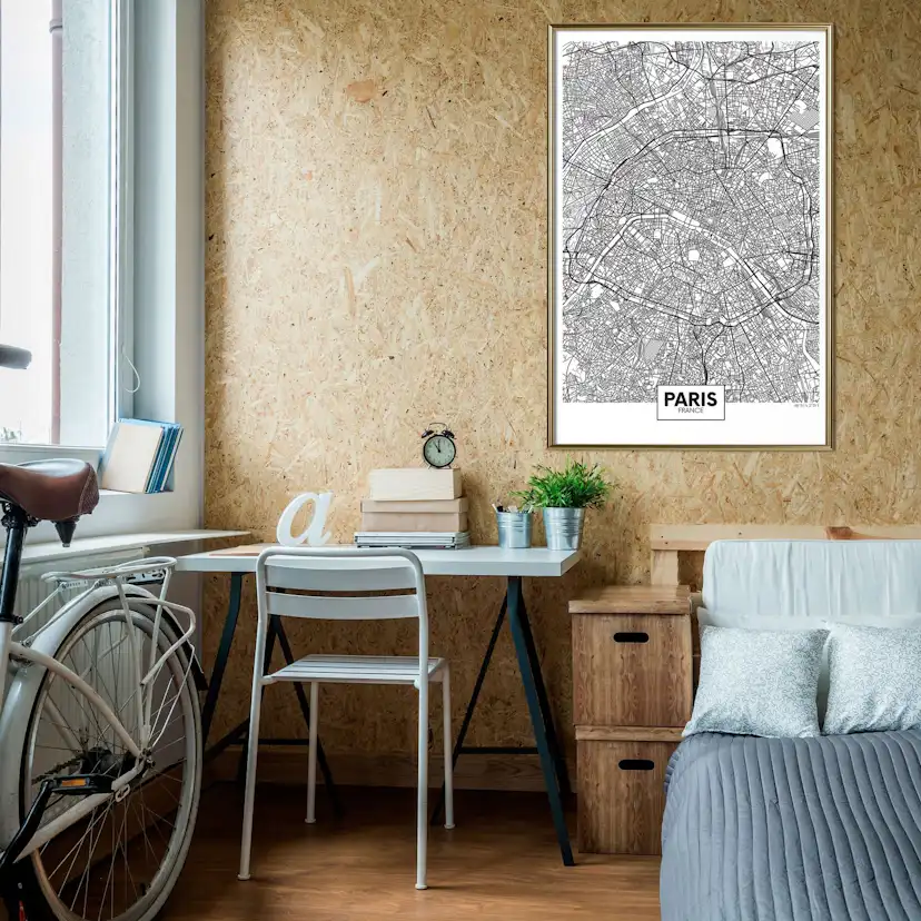 Poster Artgeist Affisch Map of Paris