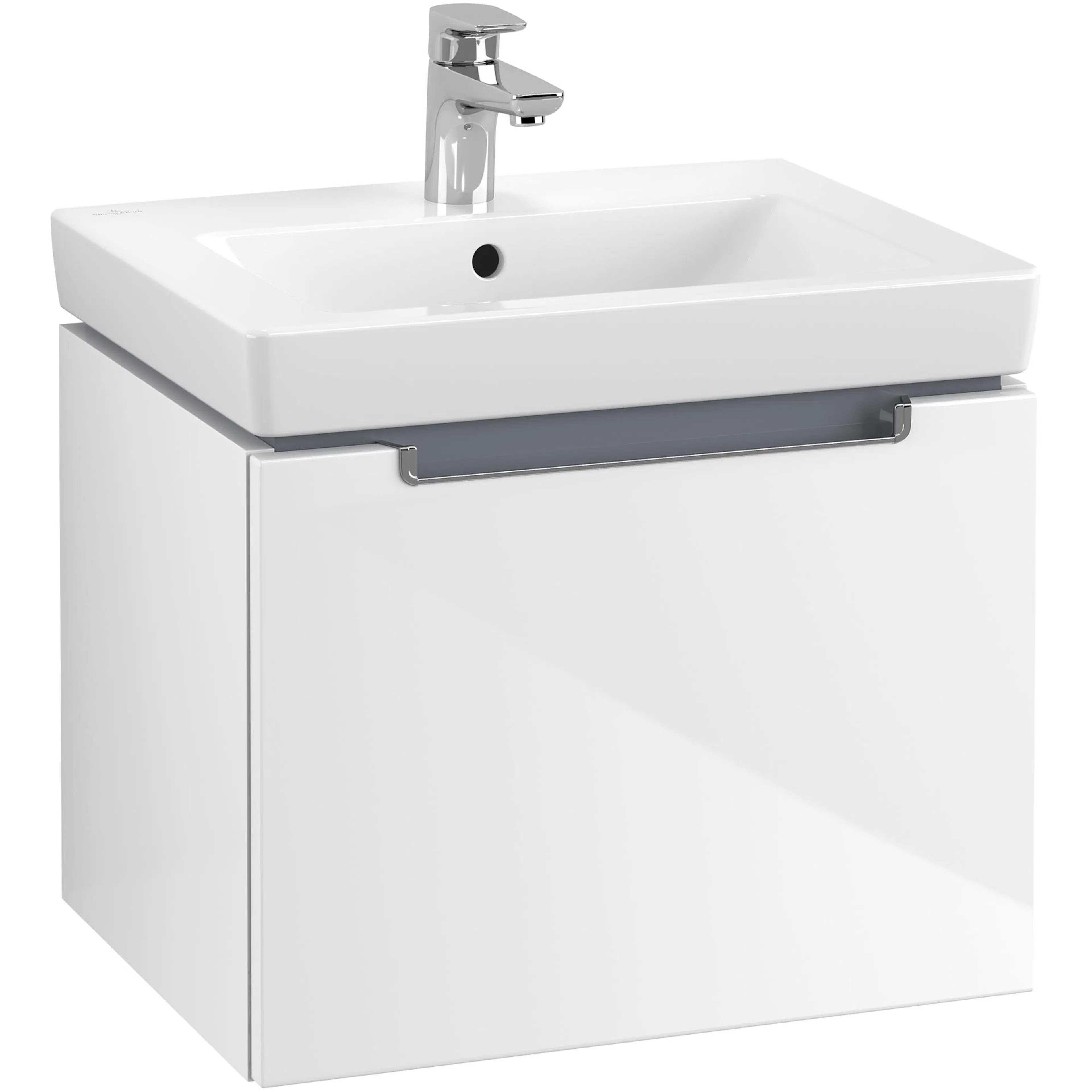 Tvättställsskåp Villeroy & Boch Subway 2.0 A68610DH Vit Högblank med Handtag i Blank Krom B: 537 mm