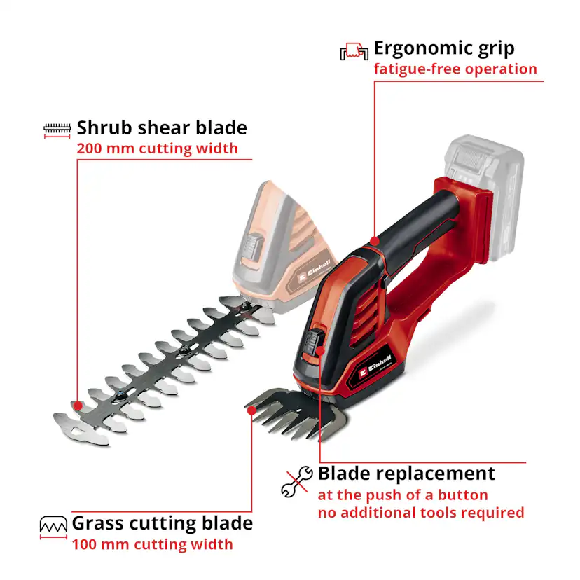 Grässax Einhell GE-CG 18/100 Li Utan Batteri & Laddare
