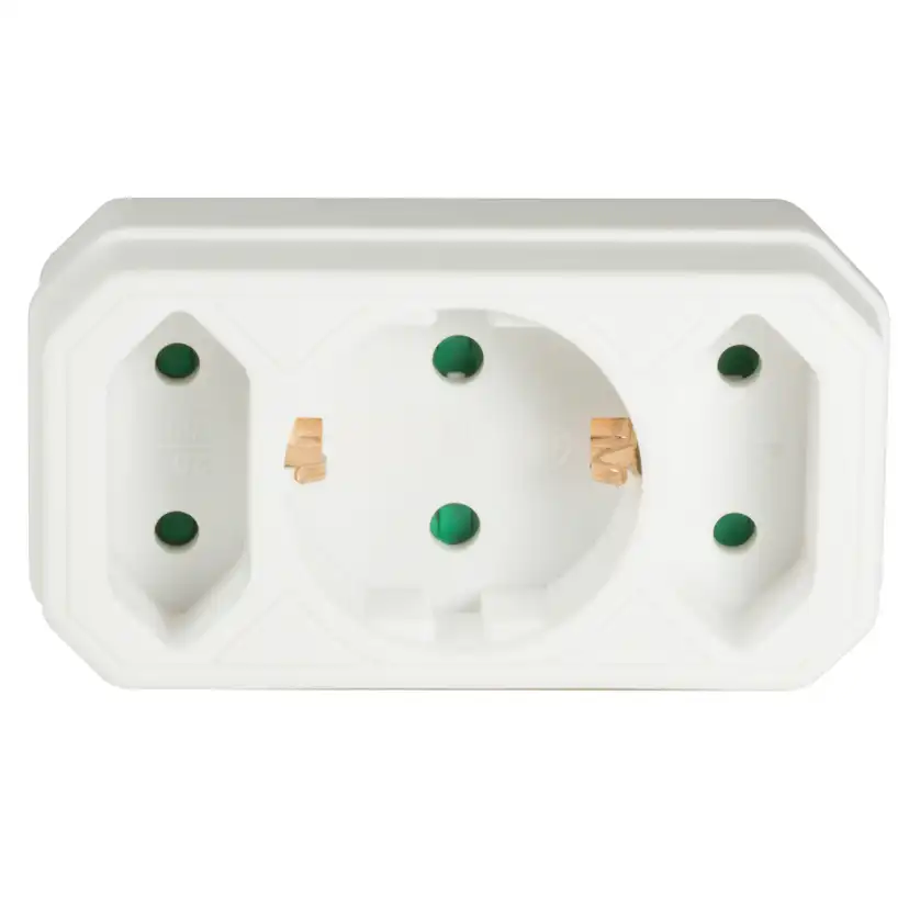 Grenuttag LogiLink Med 2 st Euro + 1 st Jordad-uttag