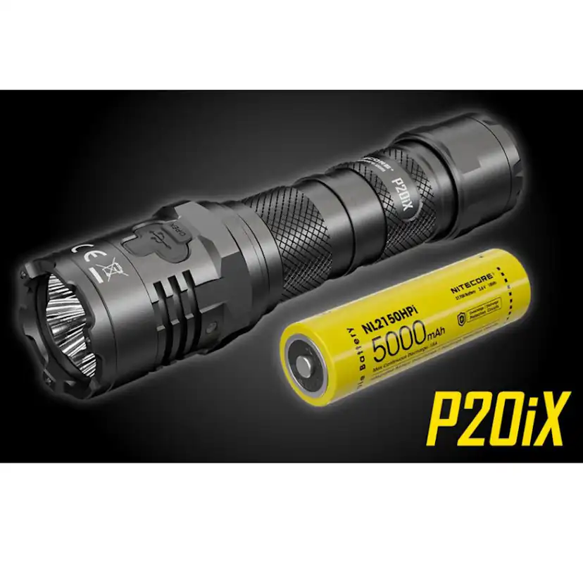 Ficklampa Nitecore P20iX + 5000 mAh NL2150HPi Uppladdningsbart Batteri