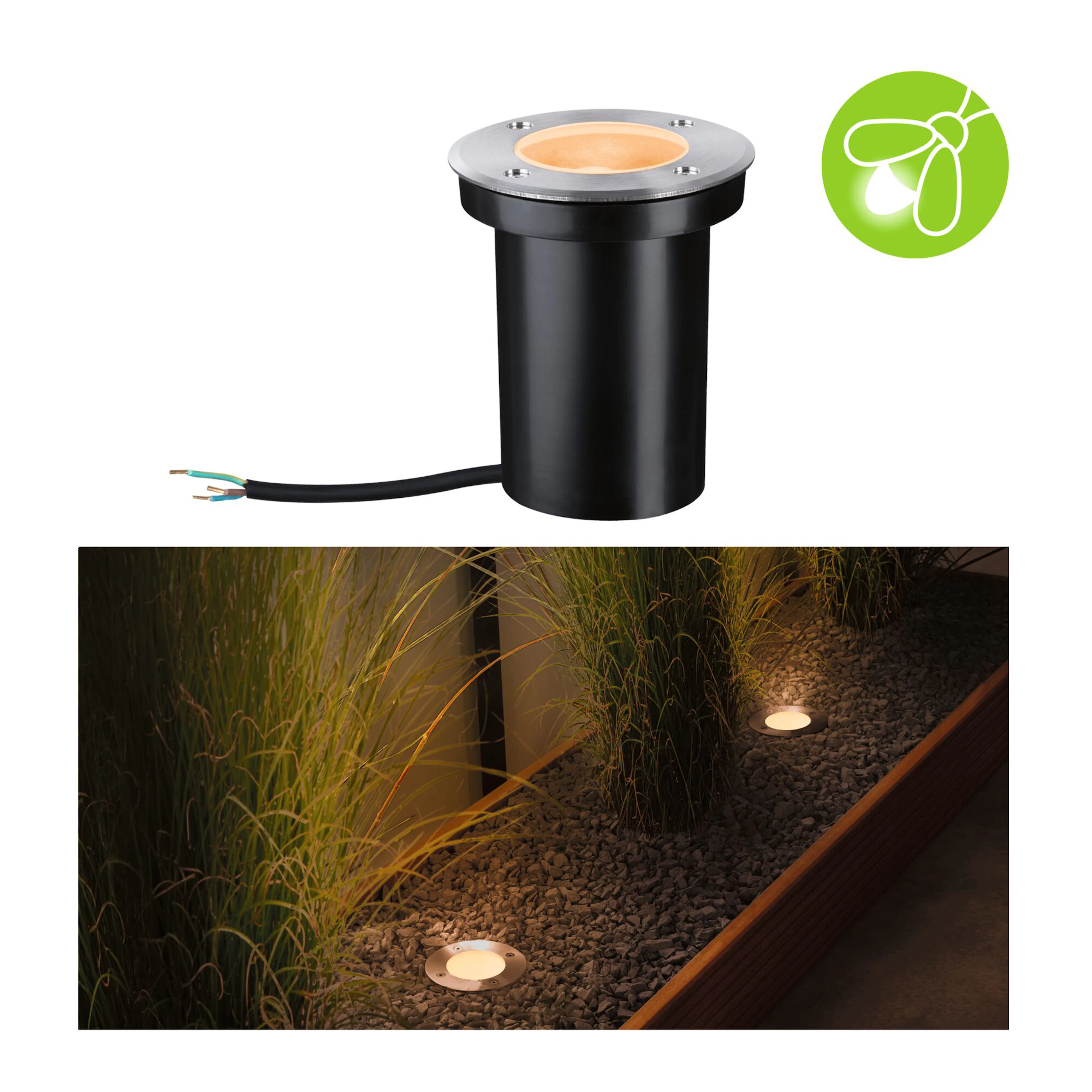LED Infälld Markbelysning Paulmann Floor Rund IP67 230V Ljus: Gold Light (insektsvänlig)