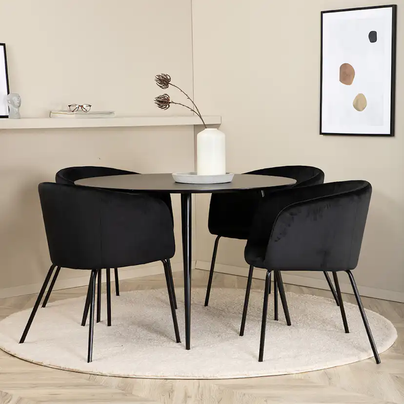 Matgrupp Venture Home Silvia med 4 Bergen Stolar Sammet