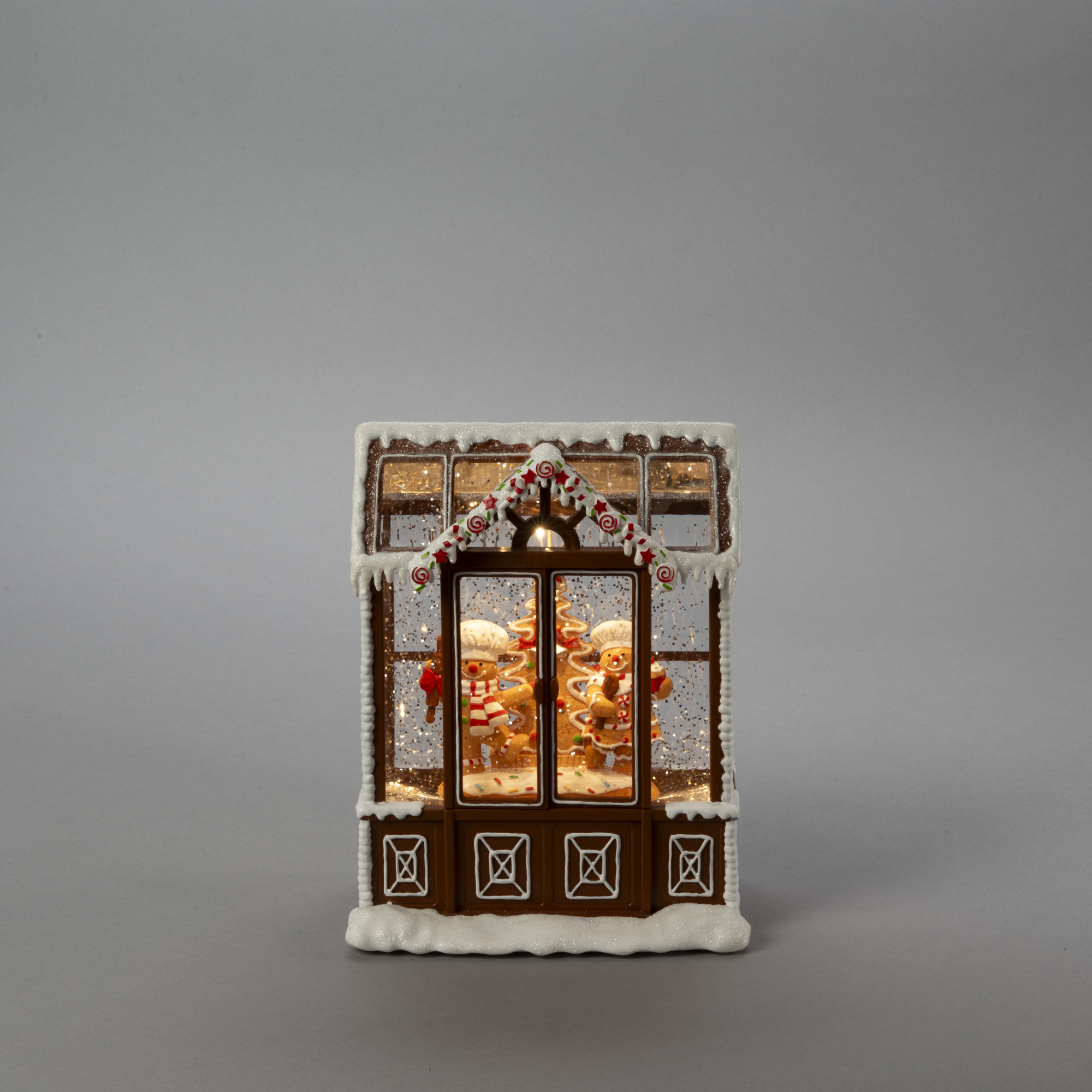 Snöglob Gnosjö Konstsmide Vattenfylld lykta Pepparkakshus LED