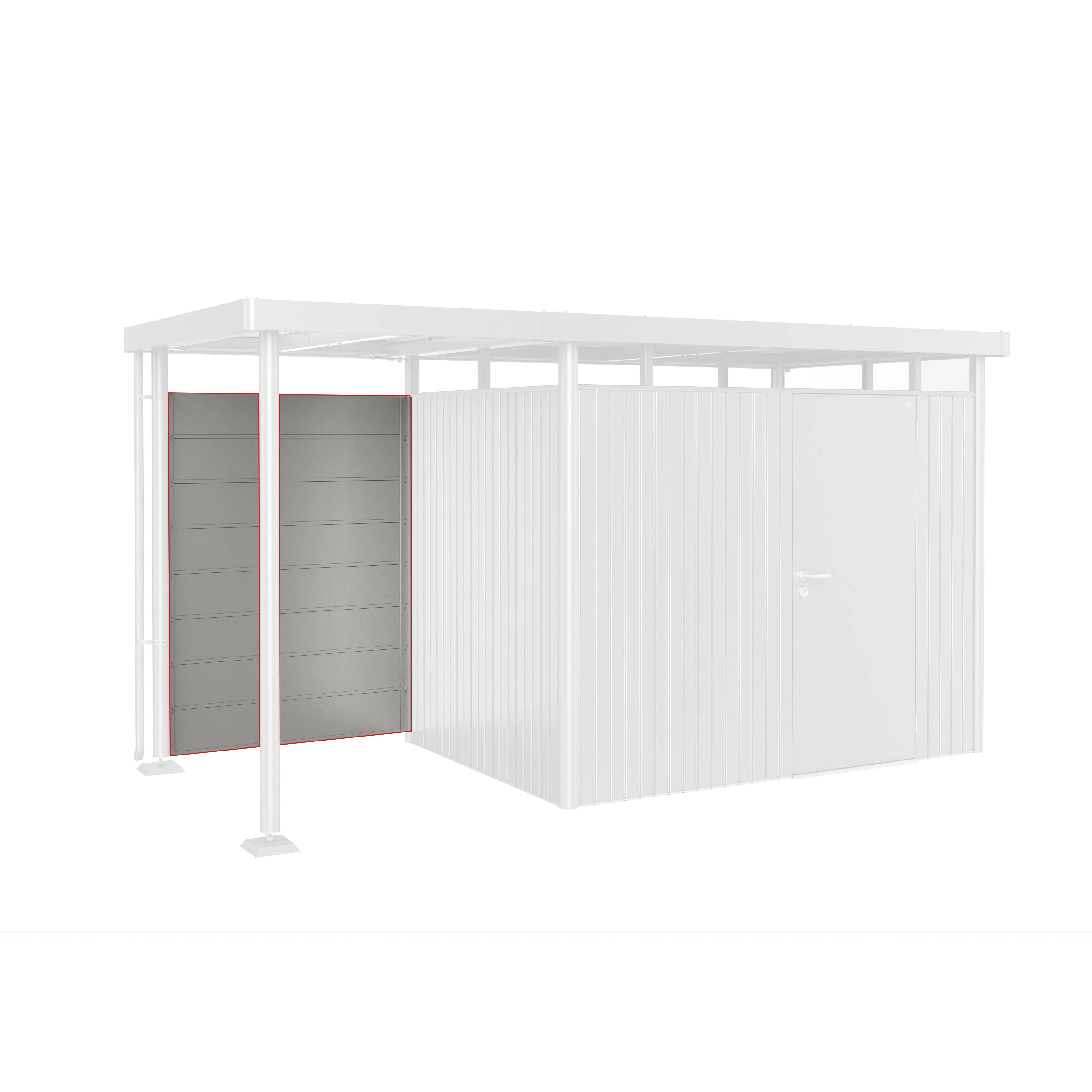 Bakvägg till Sidotak Biohort storlek S H2-H5