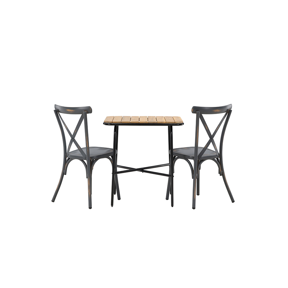 Cafégrupp Venture Home Holmbeck Bord med 2 Tablas Trädgårdsstolar Utomhus