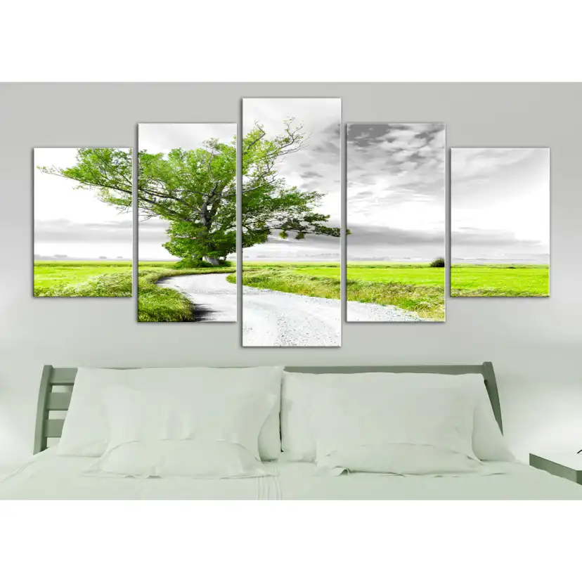 Tavla Arkiio Tree Near The Road Grön 5 delar