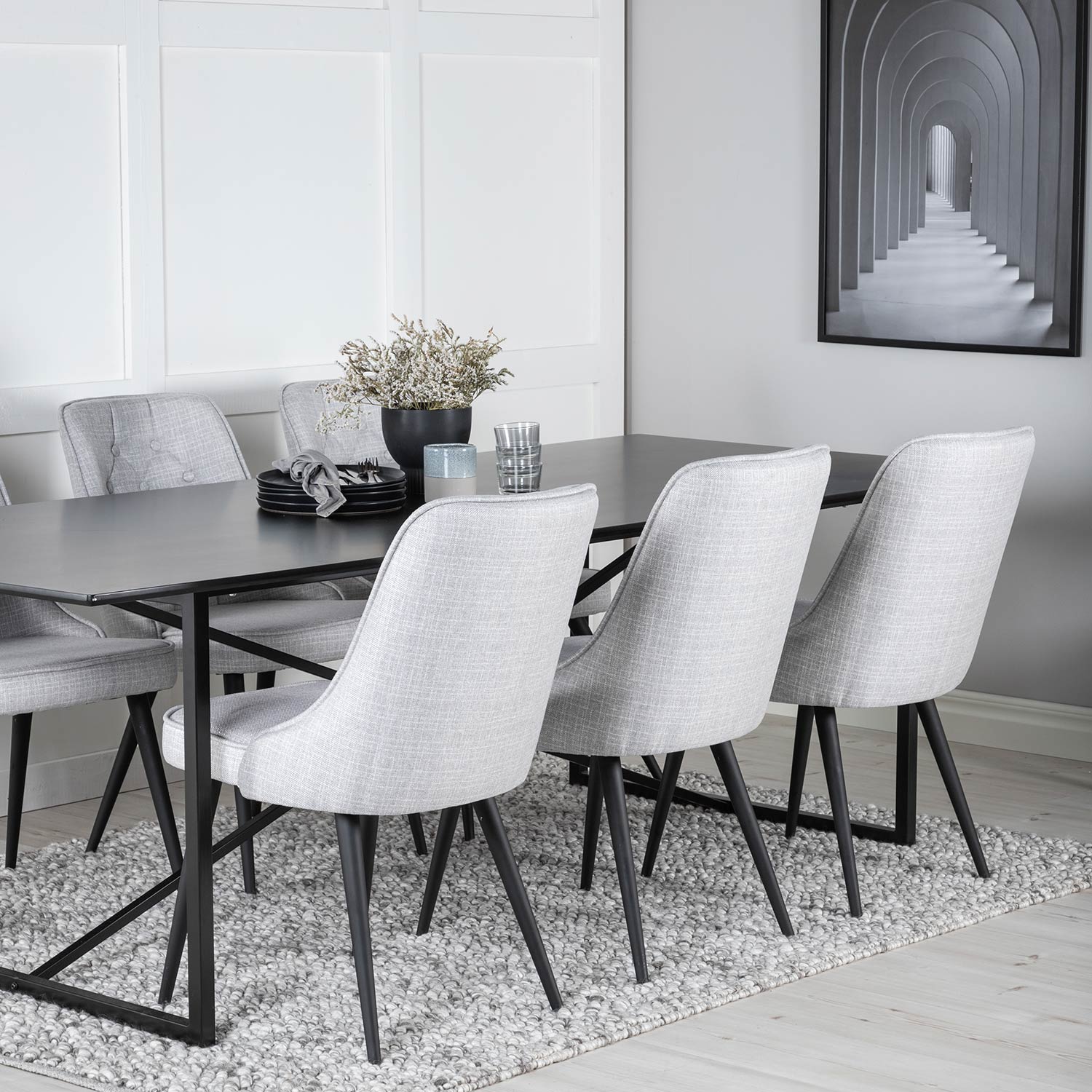 Matgrupp Venture Home Palaba med 6 Vera Stolar Polyestertyg