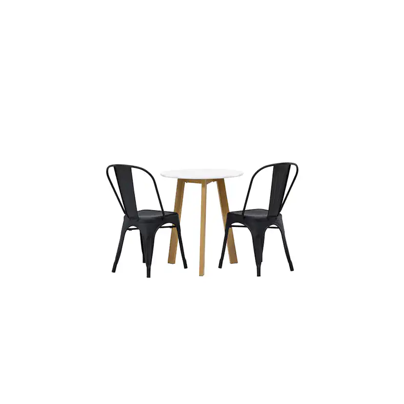 Matgrupp Venture Home Leonora Ø65 cm med 2 st Tempe stolar