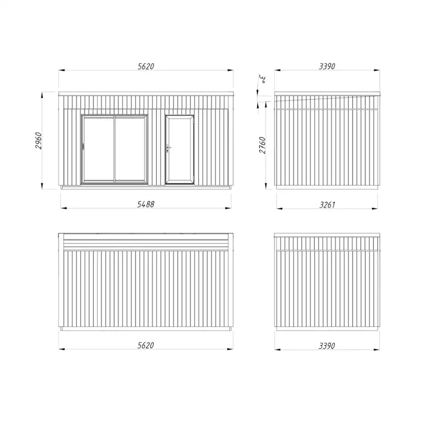 Trädgårdshus Palmako Johanna 19 m² (inv. 13,6 m² )