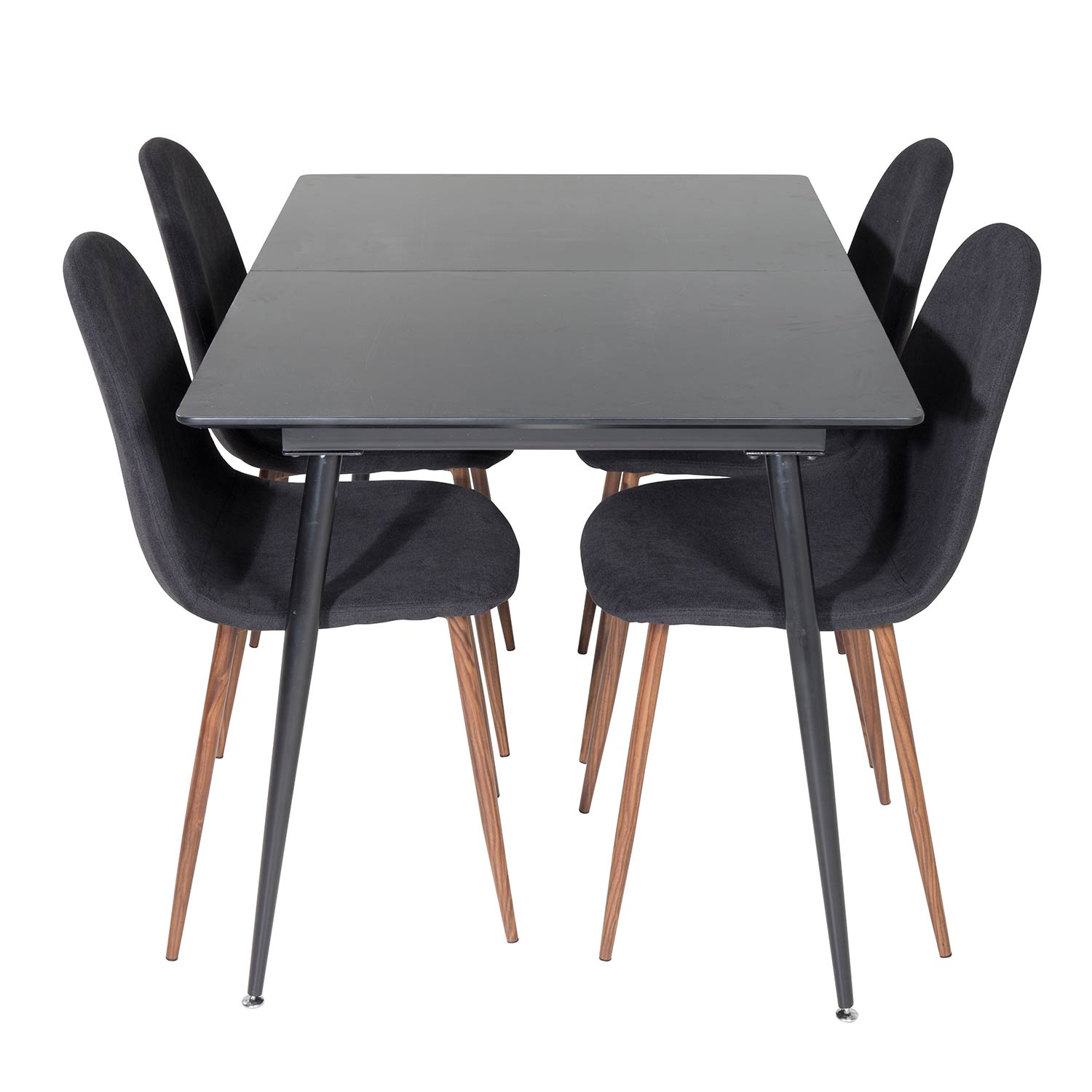 Matgrupp Venture Home Silvia med Iläggsskiva och 4 Pobbie Stolar