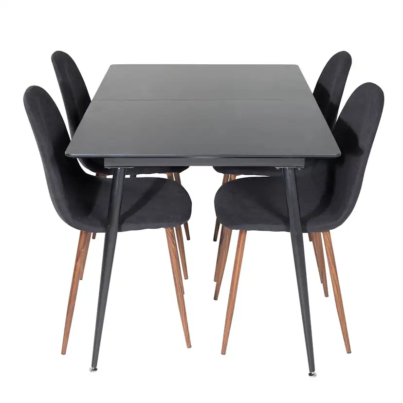 Matgrupp Venture Home Silvia med Iläggsskiva och 4 Pobbie Stolar