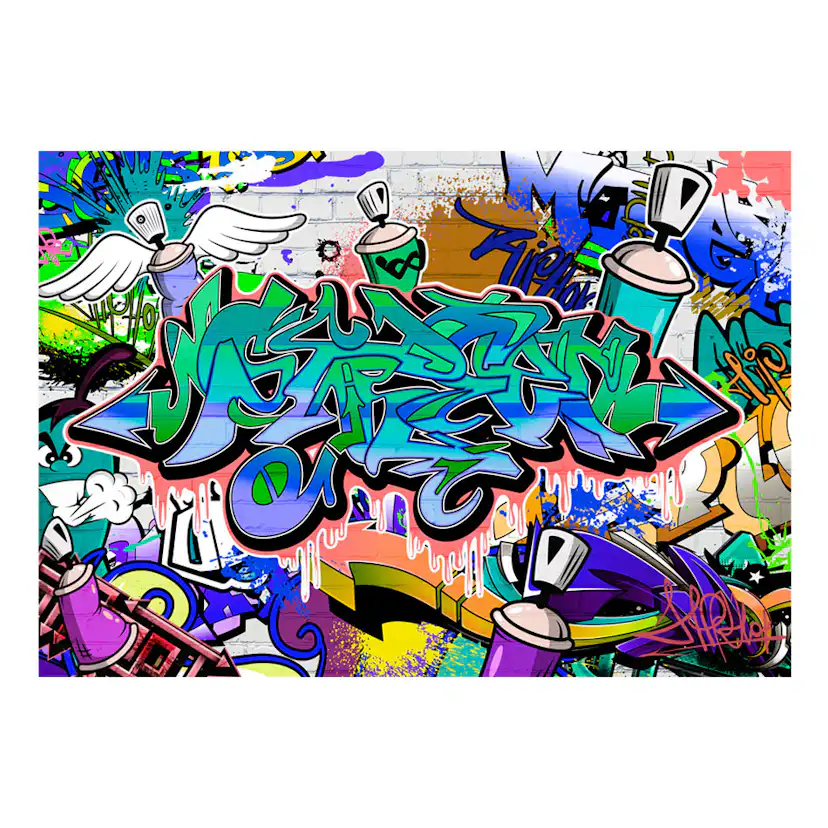 Graffiti: blue theme 400x280 Storlek: 400x280 cm