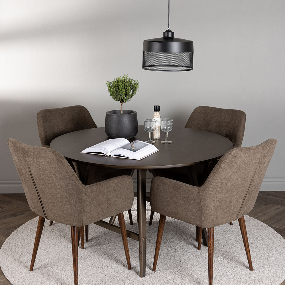 Matgrupp Venture Home Kaseidon Ø100 cm med 4 st Tomorrow stolar