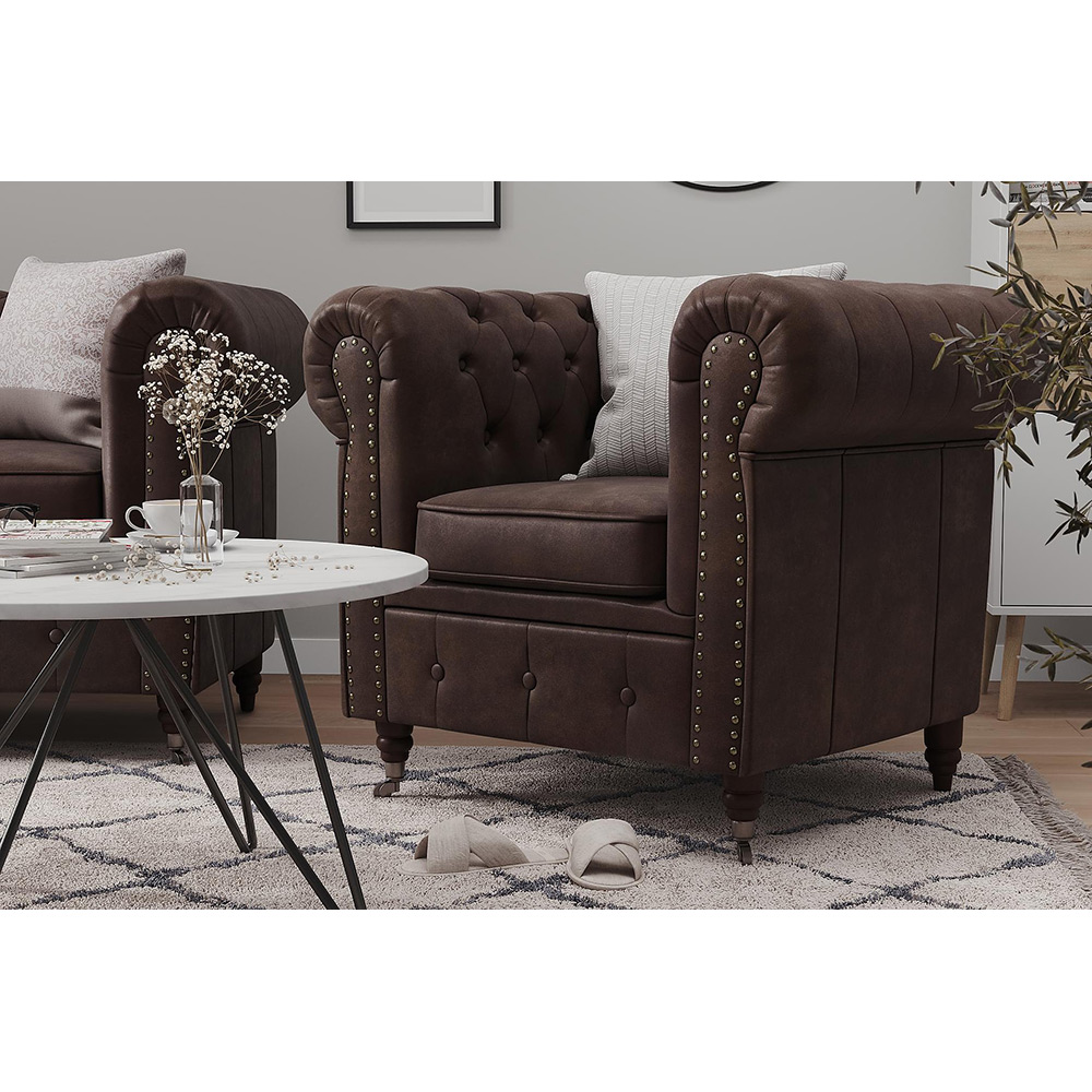 2-sitssoffa Manor House Chesterfield Deluxe Konstläder