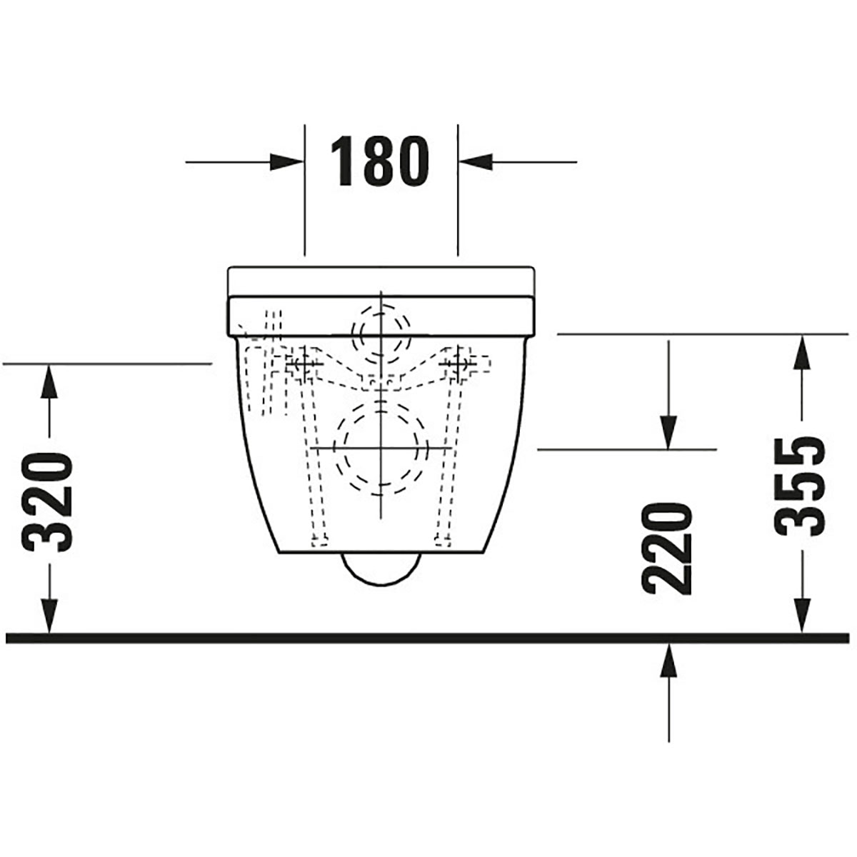 Vägghängd Toalettstol Duravit Starck 3 222509 utan Toalettsits