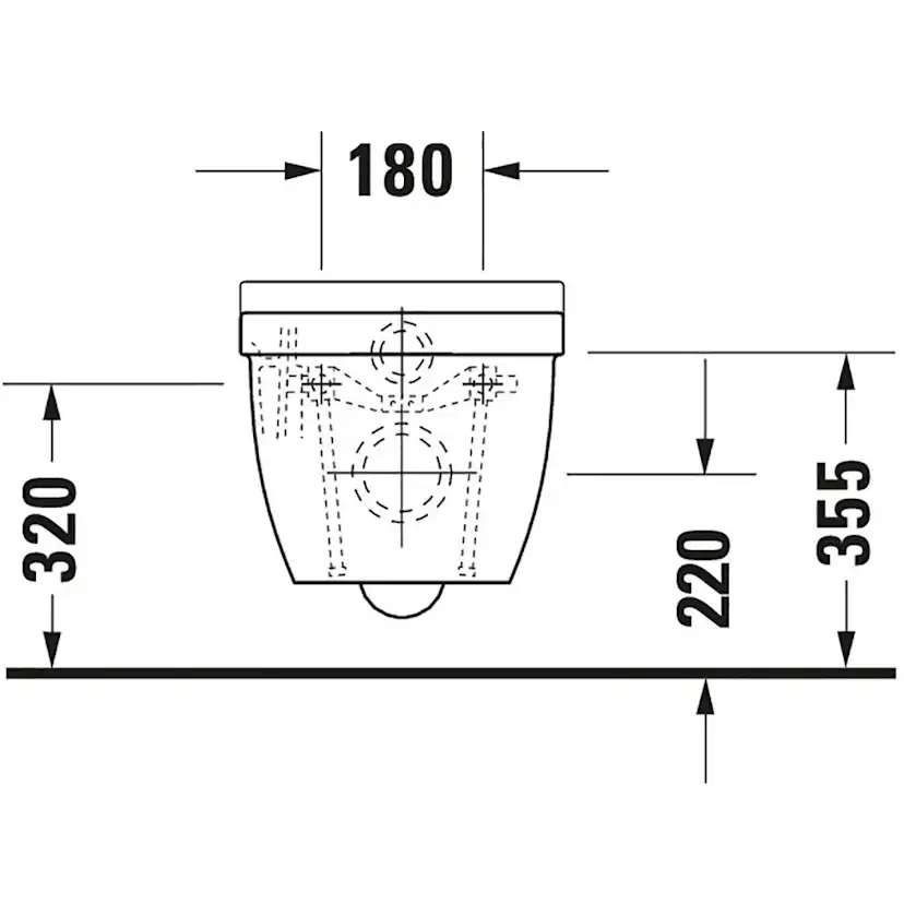 Vägghängd Toalettstol Duravit Starck 3 222509 utan Toalettsits